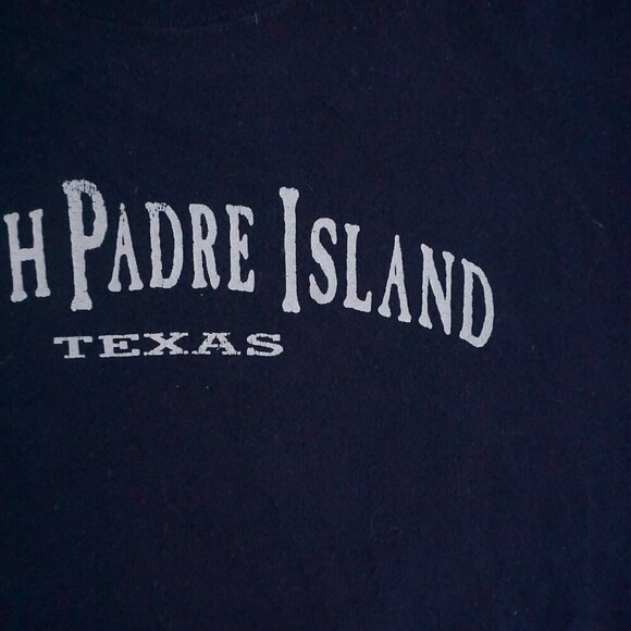 90S Fruits Of The Loom Navy South Padre Island Texas Travel Crew Neck Sweater XL - Picture 10 of 10